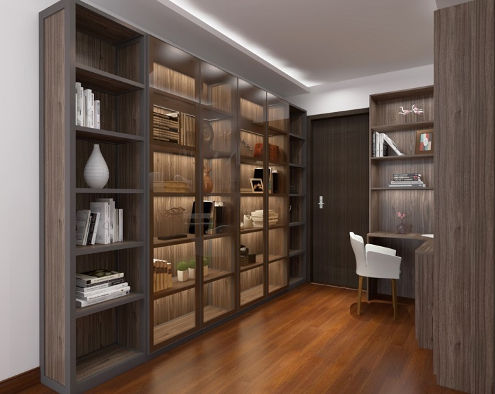 实木书房效果图