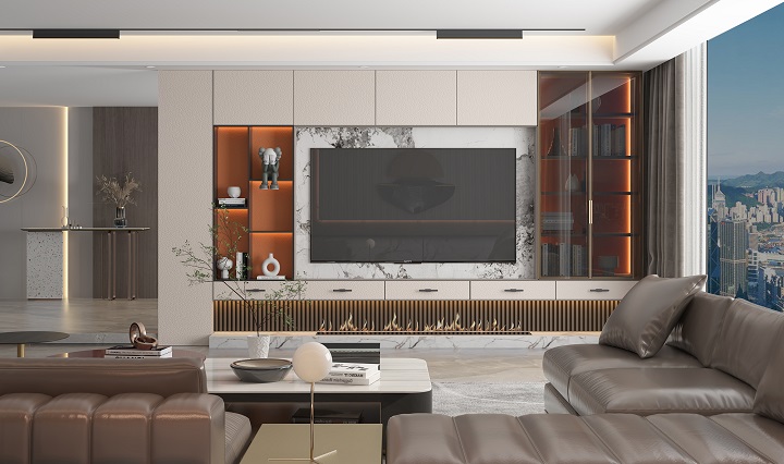 拉迷客厅电视柜定制图片